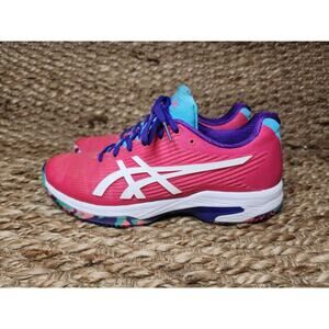 Asics Solution Speed FF Women’s Size 8.5 Pink Tennis Trainers Shoes Athletic New